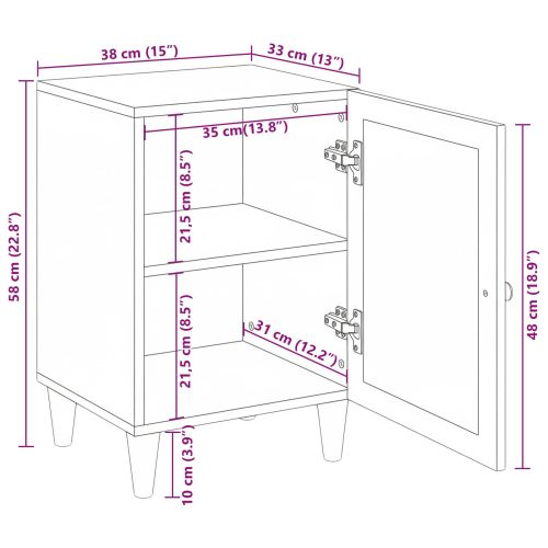 Шкаф за баня с врата Бяло 38 x 33 x 58 см Инженерно дърво