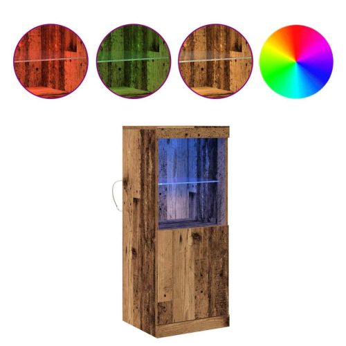 LED конзолна маса Старо дърво 41 x 37 x 100 см Инженерно дърво