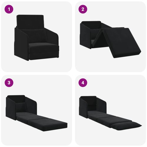 Диван легло Черно 65 x 80 x 83 см Кадифе