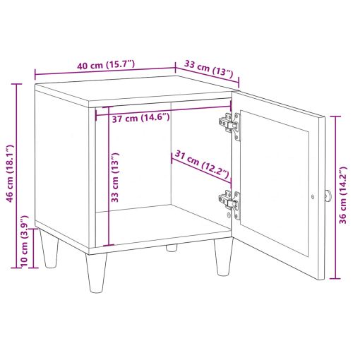 Нощен шкаф 2 pcs Бежово 40 x 33 x 46 см