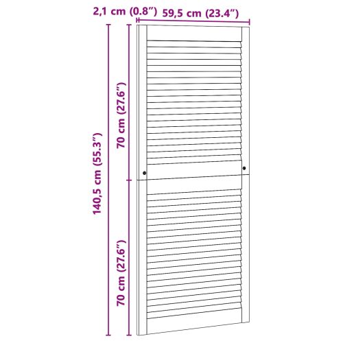 Врата за шкаф с врата 2 pcs Естествен 140,5 x 2,1 x 59,5 см