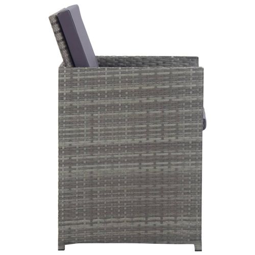 Градински трапезен комплект 5 части полиратан акация антрацит