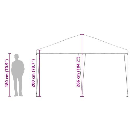 Парти шатър Антрацит 400 x 400 x 266 см Полиетилен и стомана