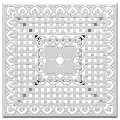 Градинска маса, бяла, 80x80x75 см, лят алуминий