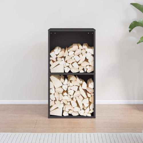 Стойка за дърва, черна, 40x30x75 см, студеновалцувана стомана