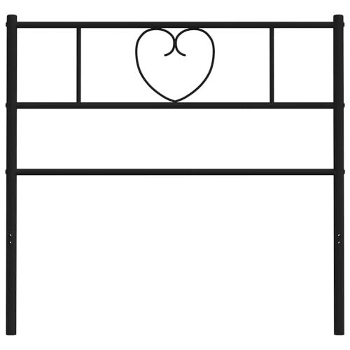 Метална резервна табла за легло, черна, 100 см