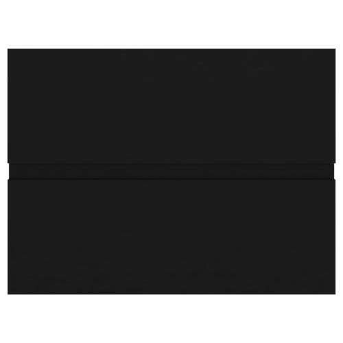 Долен шкаф за мивка, черен, 60x38,5x45 см, инженерно дърво