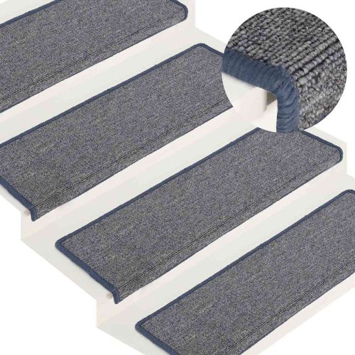 Изтривалки за стълби, 30 бр., 65x21x4 см, светло сиви и сини, правоъгълен кант