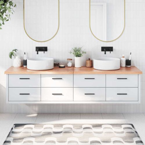 Плот за баня светлокафяв 200x50x(2-4) см обработено дърво масив