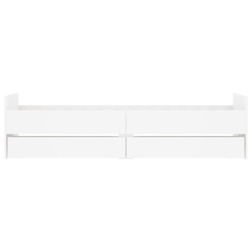 Рамка за легло, с чекмеджета, без матрак, бяла, 100x200 см