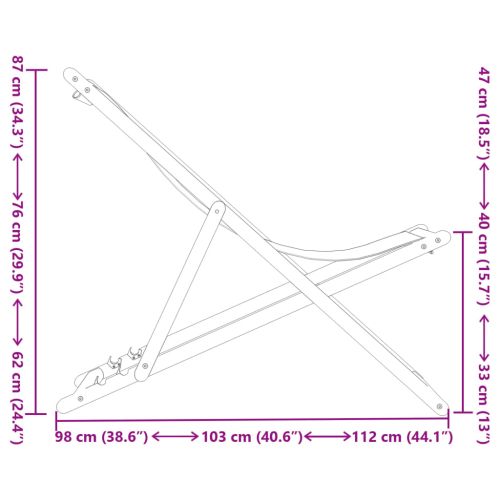 Сгъваеми плажни столове, 2 бр, син и бял, плат и масивно дърво