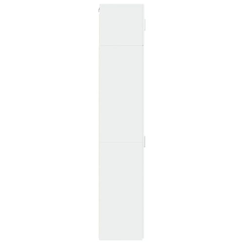 Тесен шкаф за съхранение, бял, 40x42,5x225 см, инженерно дърво