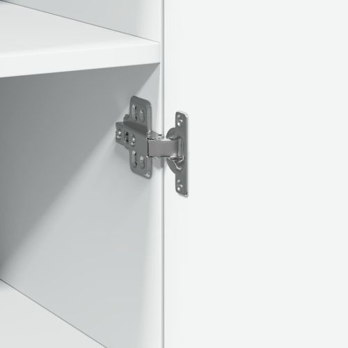 Тесен шкаф за съхранение, бял, 40x42,5x225 см, инженерно дърво