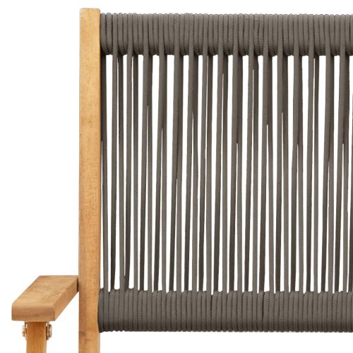 Градински трапезен комплект 5 части сив полипропилен и масив