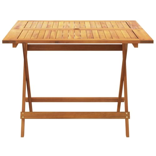 Градински трапезен комплект, 5 части, бежов, полиратан и масив