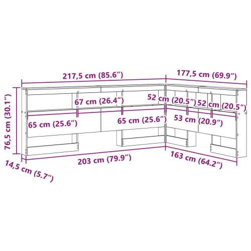 Табла за съхранение с рафт Димян дъб 160 cm Инженерно дърво