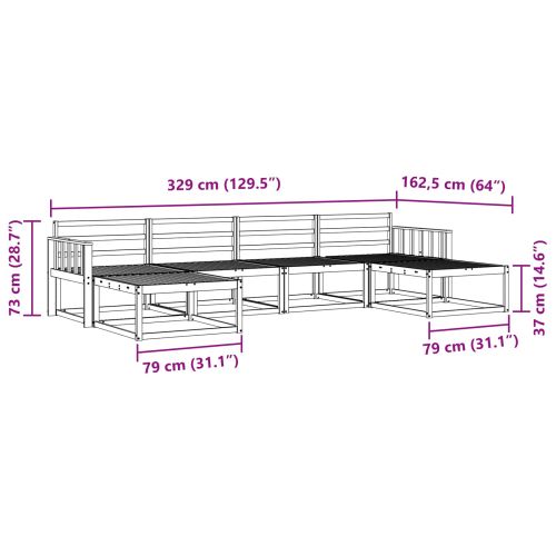 Комплект дивани за открито 6 pcs Естествен