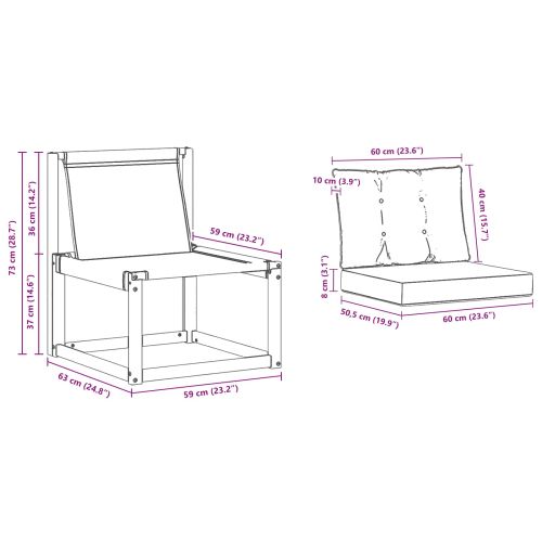 Комплект дивани за открито 3 pcs Естествено и черно
