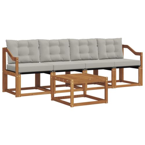 Комплект дивани за открито 5 pcs Естествено и светло сиво