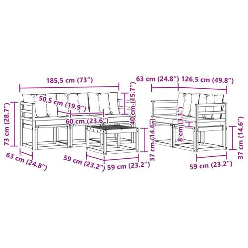 Комплект дивани за открито 6 pcs Естествено и светло сиво