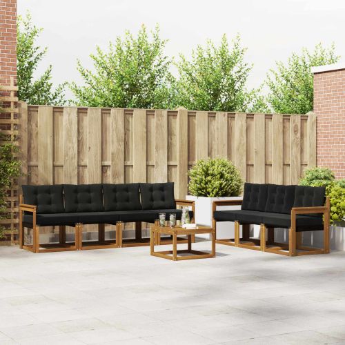 Комплект дивани за открито 8 pcs Естествено и черно