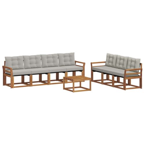 Комплект дивани за открито 8 pcs Естествено и светло сиво