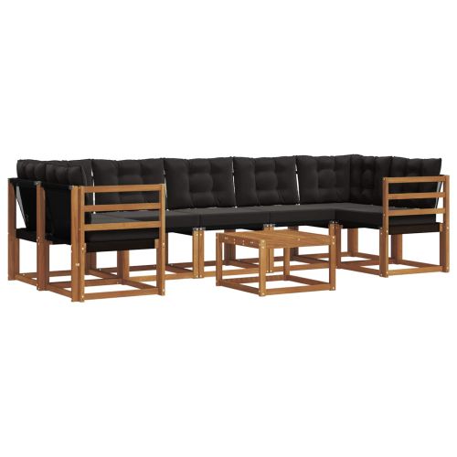 Комплект дивани за открито 8 pcs Естествено и черно