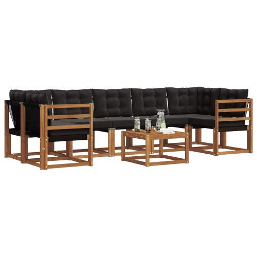 Комплект дивани за открито 8 pcs Естествено и черно
