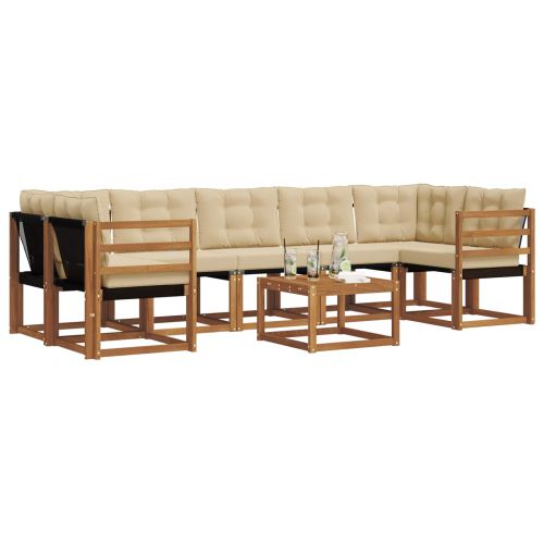 Комплект дивани за открито 8 pcs Натурален и Бежов
