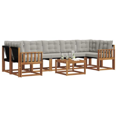 Комплект дивани за открито 8 pcs Естествено и светло сиво