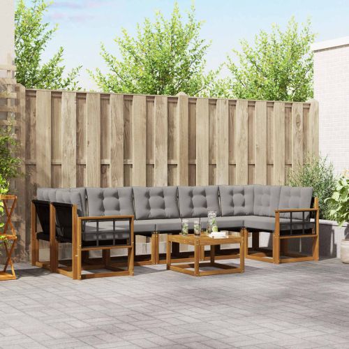 Комплект дивани за открито 8 pcs Естествено и светло сиво