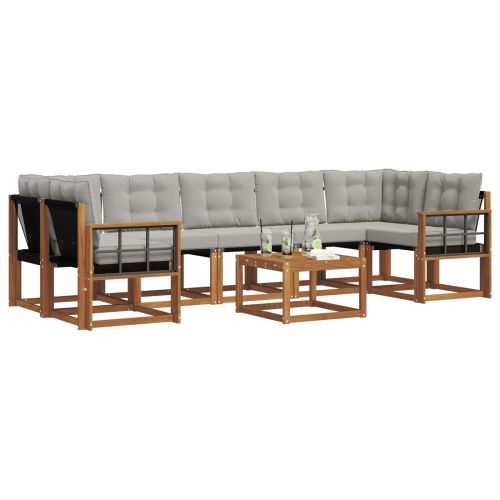 Комплект дивани за открито 8 pcs Естествено и светло сиво