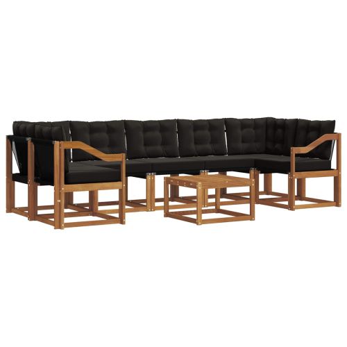 Комплект дивани за открито 8 pcs Естествено и черно