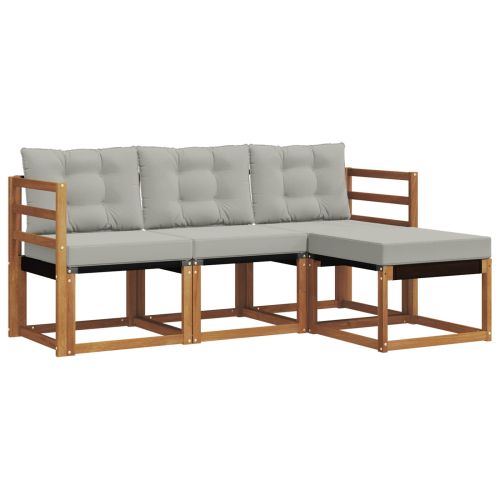 Комплект дивани за открито 4 pcs Естествено и светло сиво