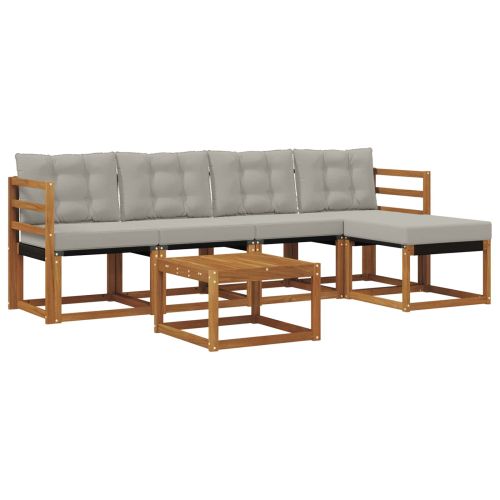 Комплект дивани за открито 6 pcs Естествено и светло сиво