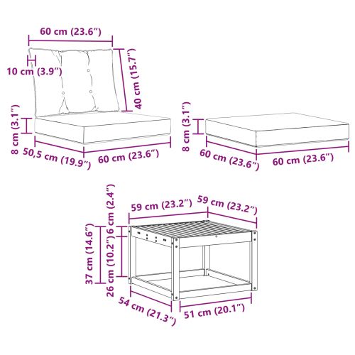 Комплект дивани за открито 6 pcs Естествено и черно