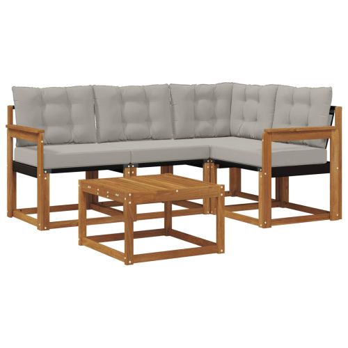 Комплект дивани за открито 5 pcs Естествено и светло сиво