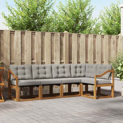 Комплект дивани за открито 5 pcs Естествено и светло сиво