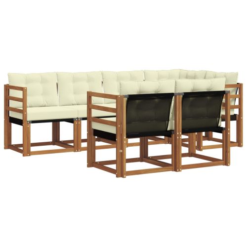 Комплект дивани за открито 7 pcs Натурален и Крема