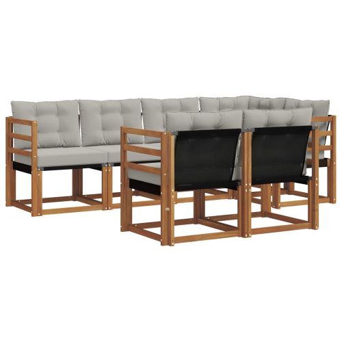 Комплект дивани за открито 7 pcs Естествено и светло сиво