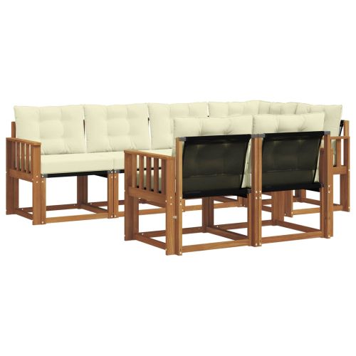 Комплект дивани за открито 7 pcs Натурален и Крема
