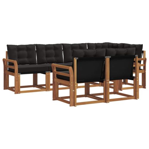 Комплект дивани за открито 7 pcs Естествено и черно