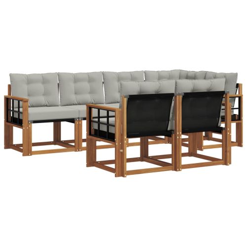 Комплект дивани за открито 7 pcs Естествено и светло сиво