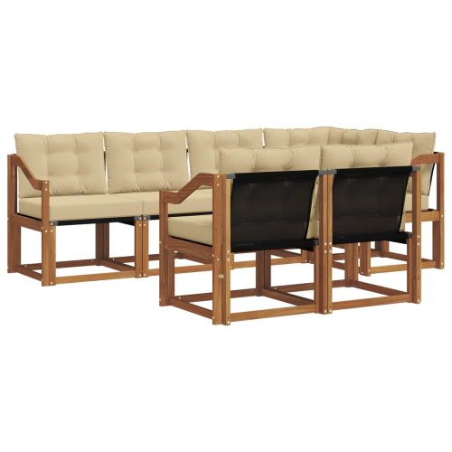 Комплект дивани за открито 7 pcs Натурален и Бежов