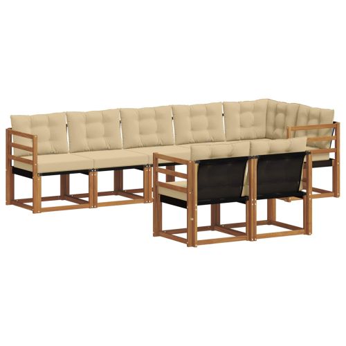Комплект дивани за открито 8 pcs Натурален и Бежов