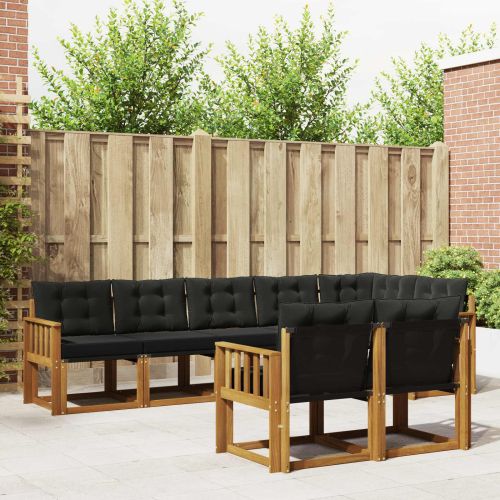 Комплект дивани за открито 8 pcs Естествено и черно