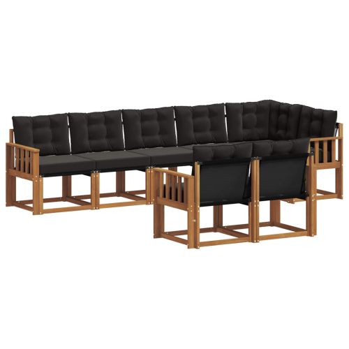 Комплект дивани за открито 8 pcs Естествено и черно