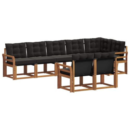 Комплект дивани за открито 8 pcs Естествено и черно