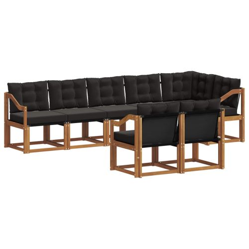 Комплект дивани за открито 8 pcs Естествено и черно