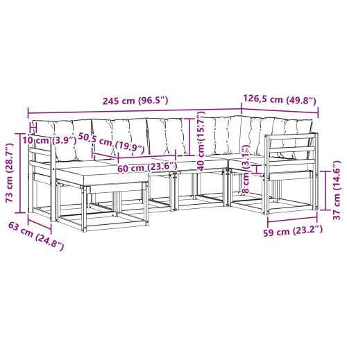 Комплект дивани за открито 6 pcs Естествено и светло сиво